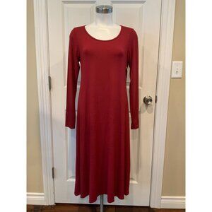Eileen Fisher Red Casual Full Length Stretchy Shift Dress, Size XS